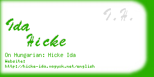 ida hicke business card